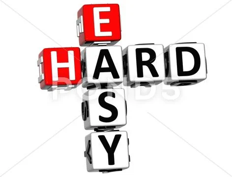 3d easy hard crossword Stock Illustration
