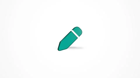 3D Edit Pencil Pen Icon Animated Loop on White Background 4K Stock Footage 347650883