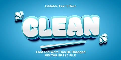 3d editable clean text effect Stock Illustration