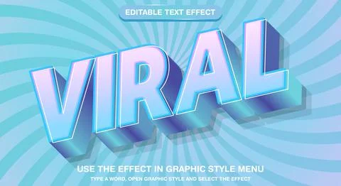 3D editable effect in modern viral text Stock Illustration