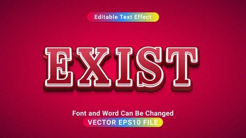 3d editable exist text effect Ilustração Stock