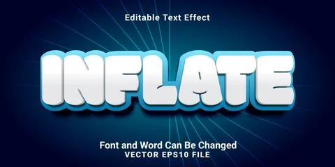 3d editable inflate text effect Illustrazione stock