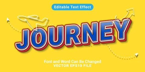 3d editable journey text effect typhography logo Stock Illustration