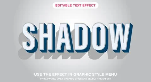 3d editable shadow text effect Stock Illustration