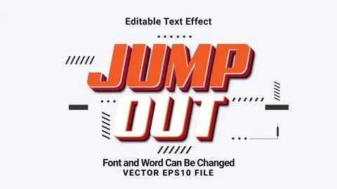 3d editable simple jump out text effect Illustration