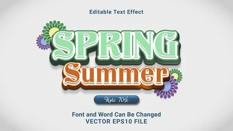3d editable spring summer sale text effect Ilustração Stock