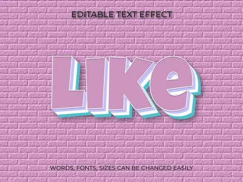 Like 3d editable text effect Stock Illustration
