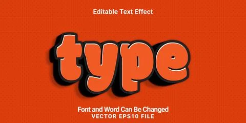 3d editable type lowwercase text effect Illustrazione stock