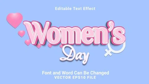 3d editable womens days text effect Illustrazione stock
