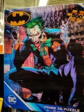 3D Effect Puzzle box, 500 pieces, DC Comics Joker Stock Photos