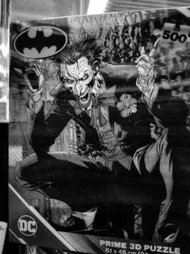 3D Effect Puzzle box, 500 pieces, DC Comics Joker Stock Photos