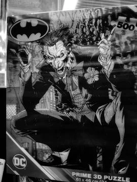 3D Effect Puzzle box, 500 pieces, DC Comics Joker Stock Photos