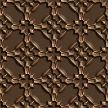 3D effect seamless background, wallpaper decoration brown leather pattern イラスト素材