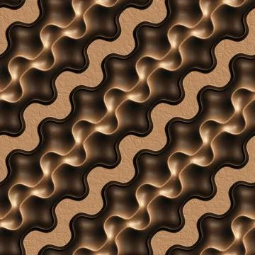 3D effect seamless background, wallpaper decoration brown leather pattern Illustrazione stock