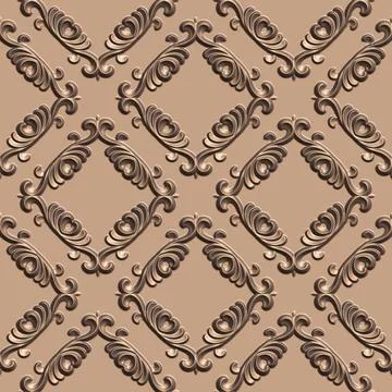 3D effect seamless background, wallpaper decoration pattern Illustrazione stock