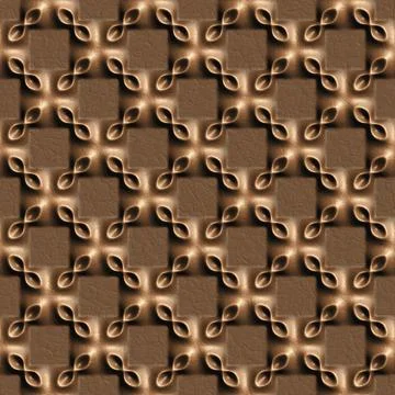 3D effect seamless background, wallpaper decoration brown leather pattern Foto stock