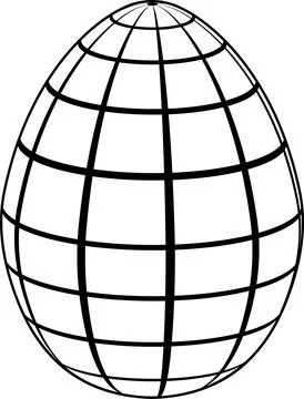 3d egg horizontal and vertical lines, meridians and parallels Stock Illustration