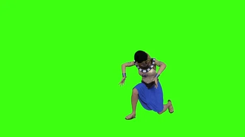 3d egyptian kneeling , green background Stock Footage 168218307