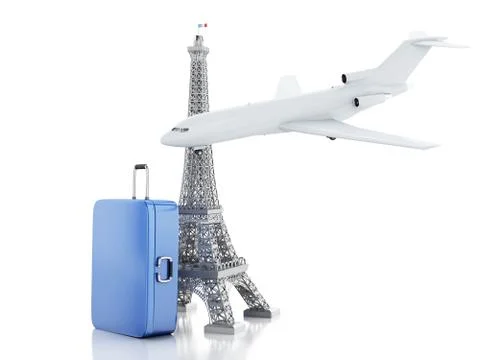 3d Eiffel tower, travel to paris concept. イラスト素材
