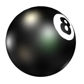 3D Eight Ball Stock Illustration