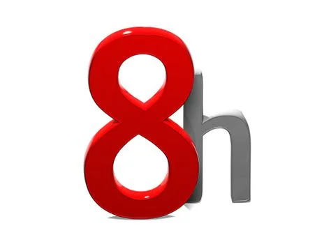3d eight hours on white background イラスト素材