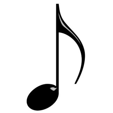 3D Eighth Note Stock Illustration