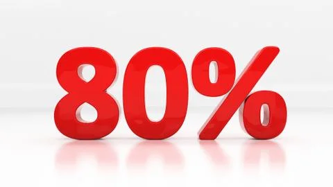 3d eighty percent 스톡 일러스트