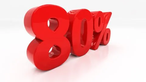 3d eighty percent Ilustração Stock