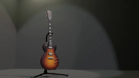 3D Electric Guitar  HD Stock Footage 52707082