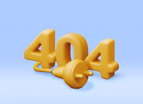 3D electric plug with 404 digits Stock Illustration