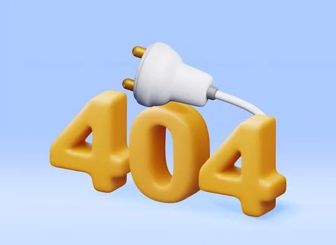 3D electric plug with 404 digits 库存插图