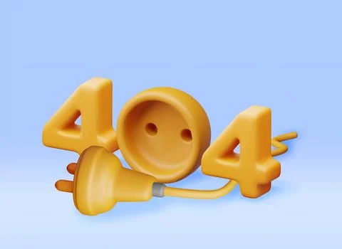 3D electric plug with 404 digits 库存插图