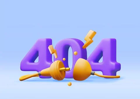 3D electric plug with 404 digits 库存插图