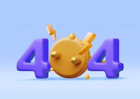 3D electric plug with 404 digits 库存插图