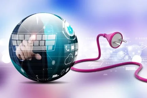 3d Electric plug Stock Illustration