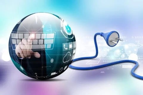 3d Electric plug Stock Illustration