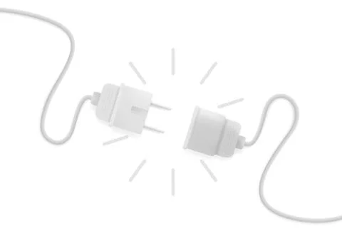 3D Electric Plug Socket Disconnect Error Concept Stockillustratie