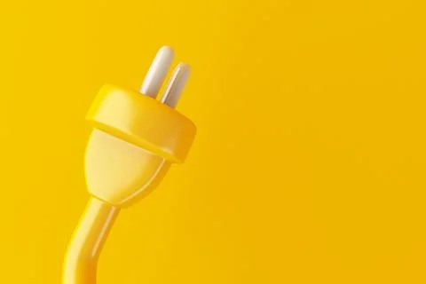 3d Electric plug on yellow background Illustrazione stock