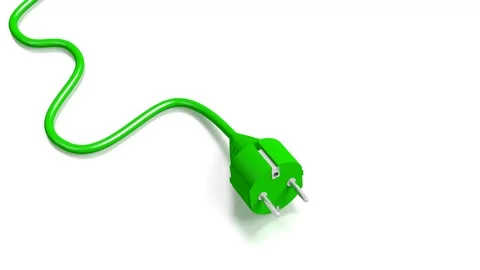 3D electricity plug on white background Stock Footage 87965491