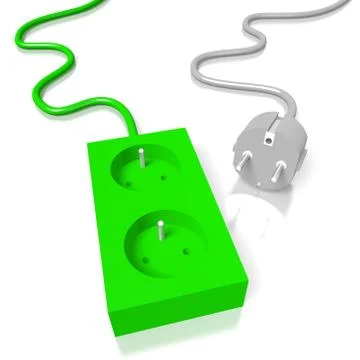 3D electricy socket and plug Stock Illustration