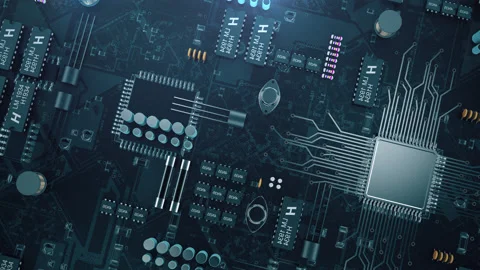 3d Electronic Circuit Loop Background Stock Footage 211805113