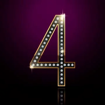 3d elegant diamond number 4 Stock Illustration