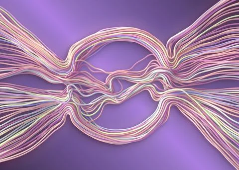 3D elegant pastel lines circle portal purple tech イラスト素材