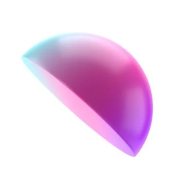 3d element semisphere metal geometric shape. Realistic glossy turquoise and Illustrazione stock