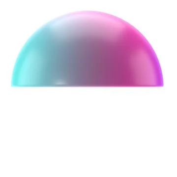 3d element semisphere metal geometric shape. Realistic glossy turquoise and 스톡 일러스트