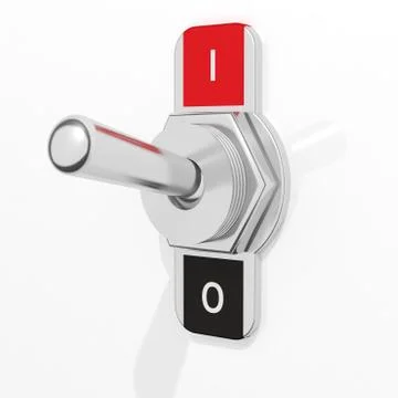 3D element on-off switch isolated on white Ilustración de archivo