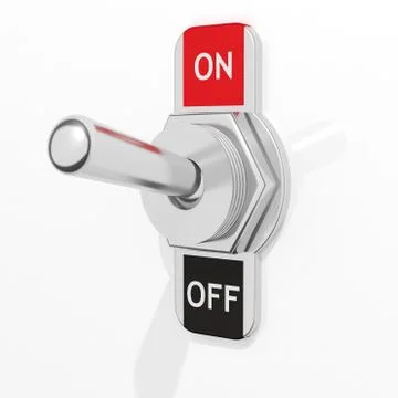 3D element on-off switch isolated on white Ilustração Stock