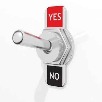 3D element yes-no switch isolated on white Ilustración de archivo