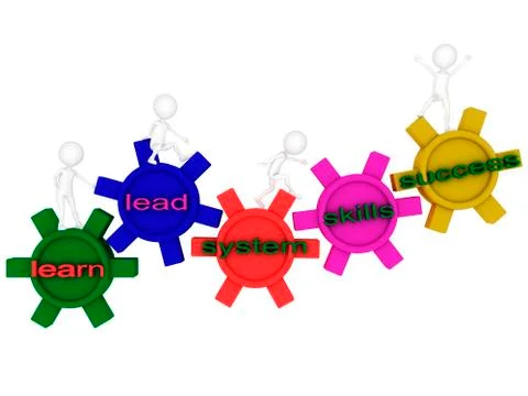 3d elements to achieve a goal Illustrazione stock