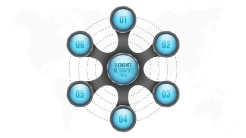 3d Elements of infographics. Blue circles with numbers for your business proj Stock Illustration